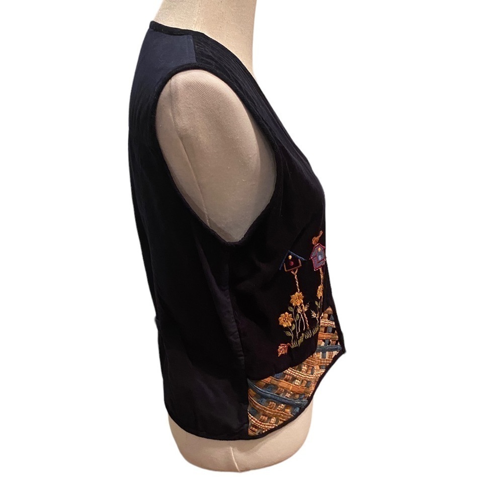 Casey & Max Navy Corduroy Front with Embroidered Fall / Autumn/ Scarecrow Boho - Picture 5 of 13